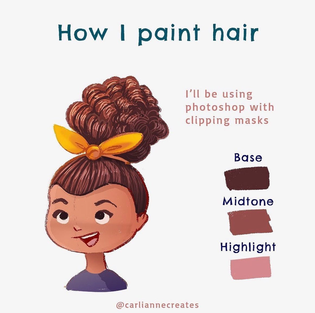 How I paint hair, my digital art process