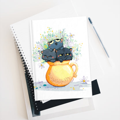 Cats in Vase Blank Journal