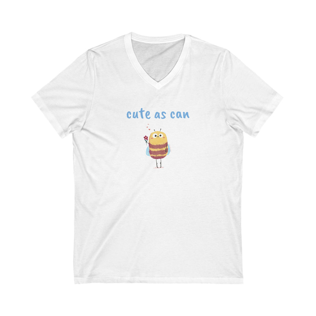 Unisex Jersey Short Sleeve V-Neck Tee - Cute As Can Bee