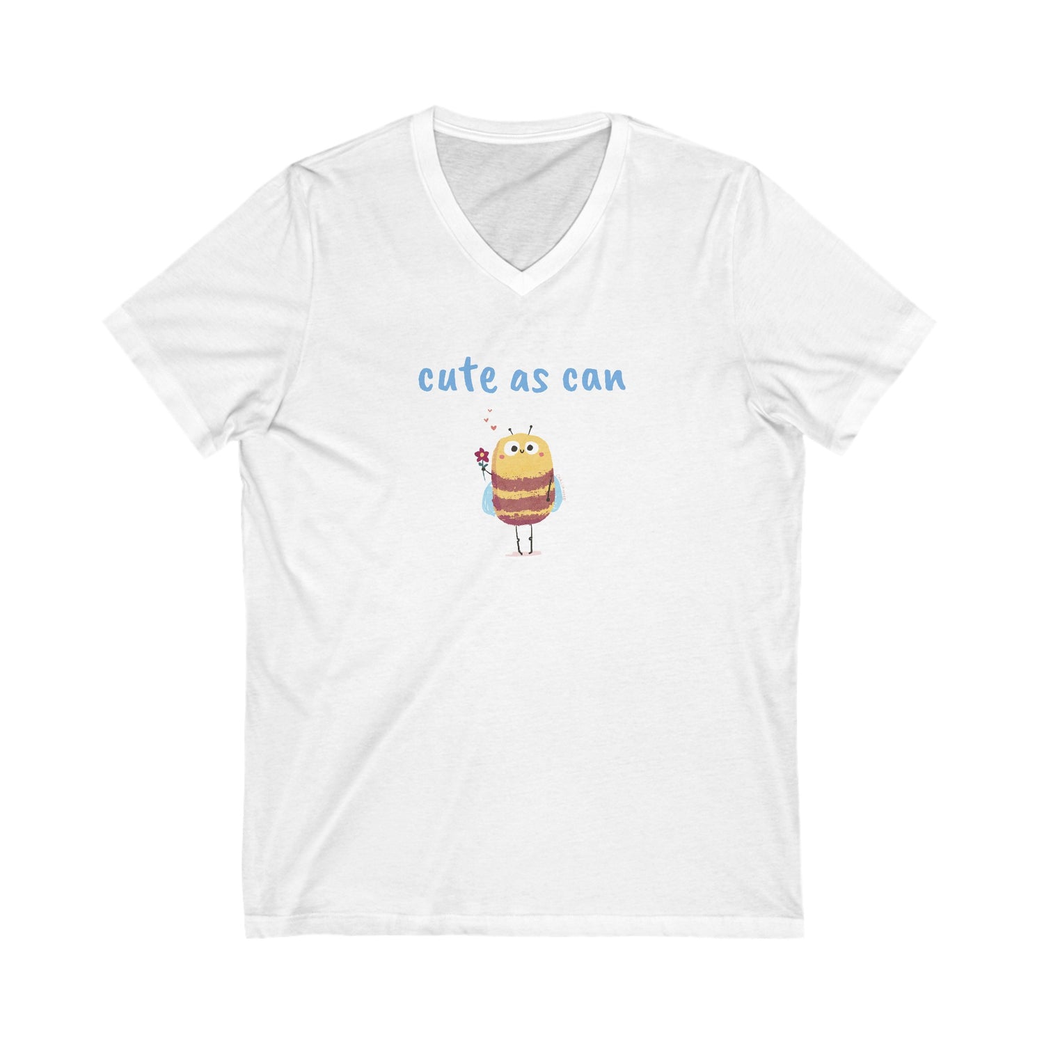 Unisex Jersey Short Sleeve V-Neck Tee - Cute As Can Bee