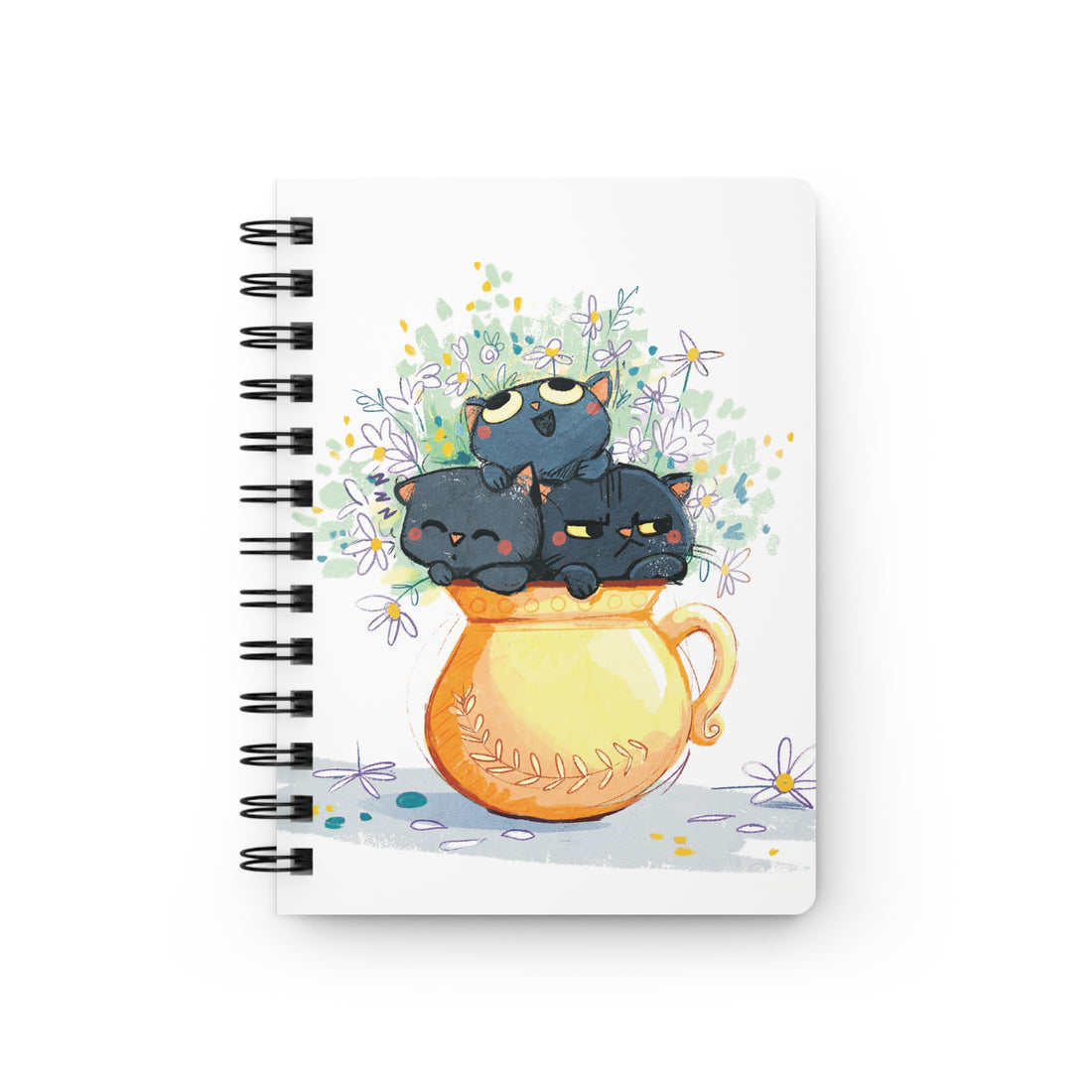 Cats in Vase Spiral Bound Journal