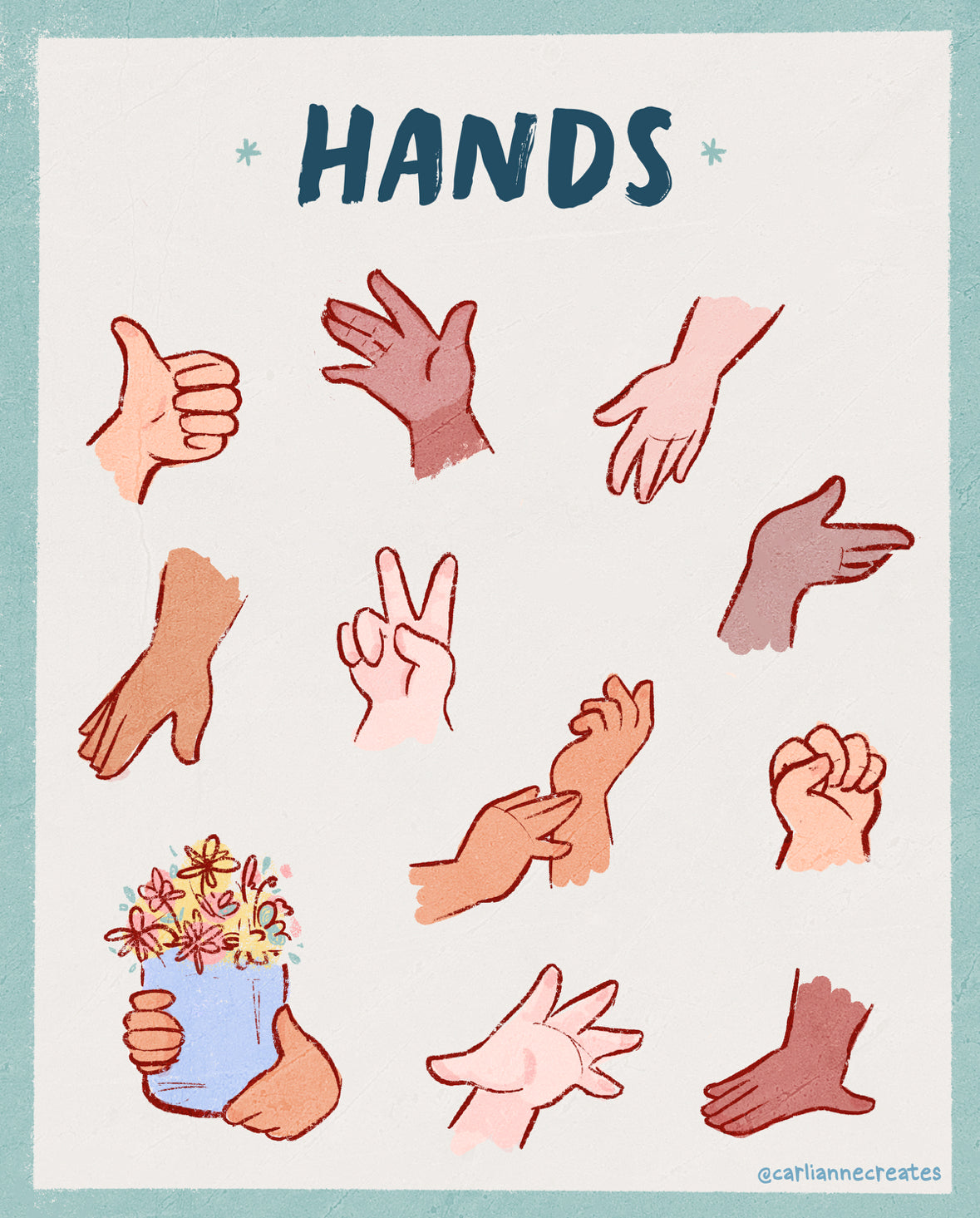 Hand Reference (8x10 print) – Carlianne Creates