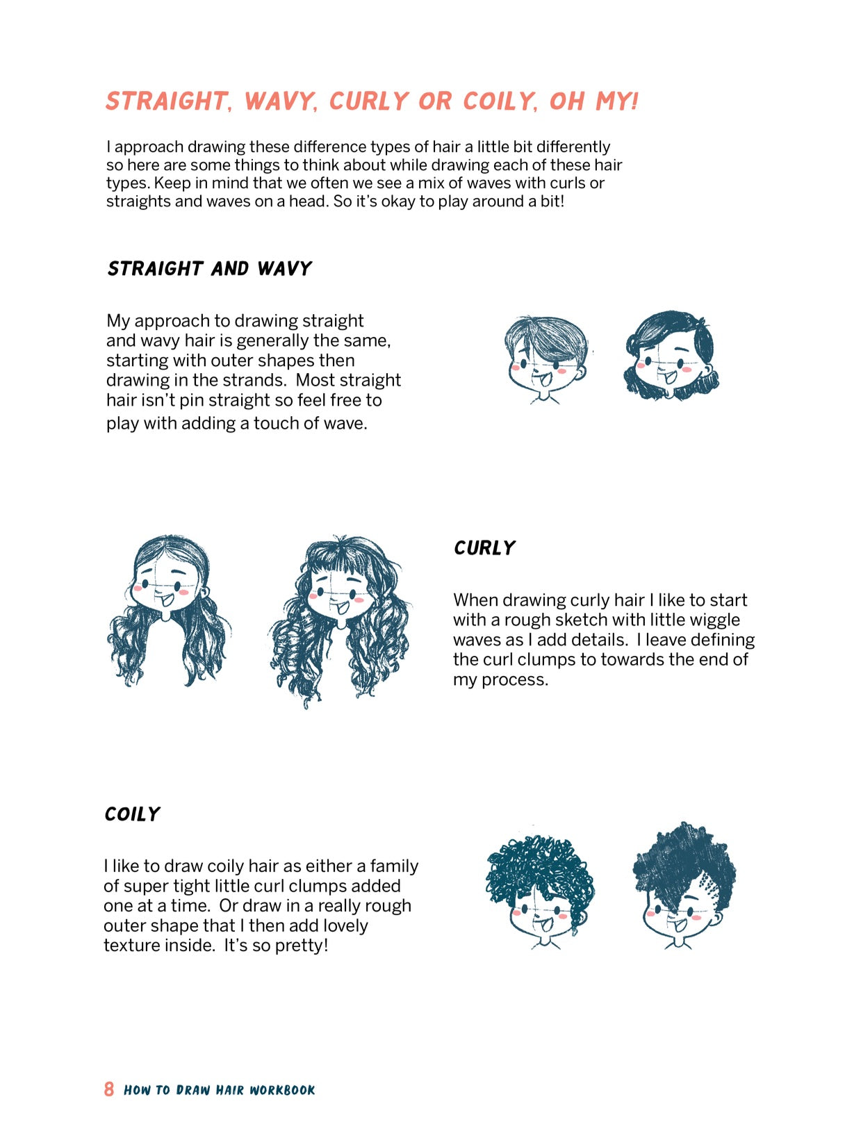 Digital Download - &quot;How to Draw Hair Tips &amp; Workbook&quot;