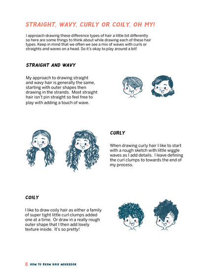 Digital Download - &quot;How to Draw Hair Tips &amp; Workbook&quot;