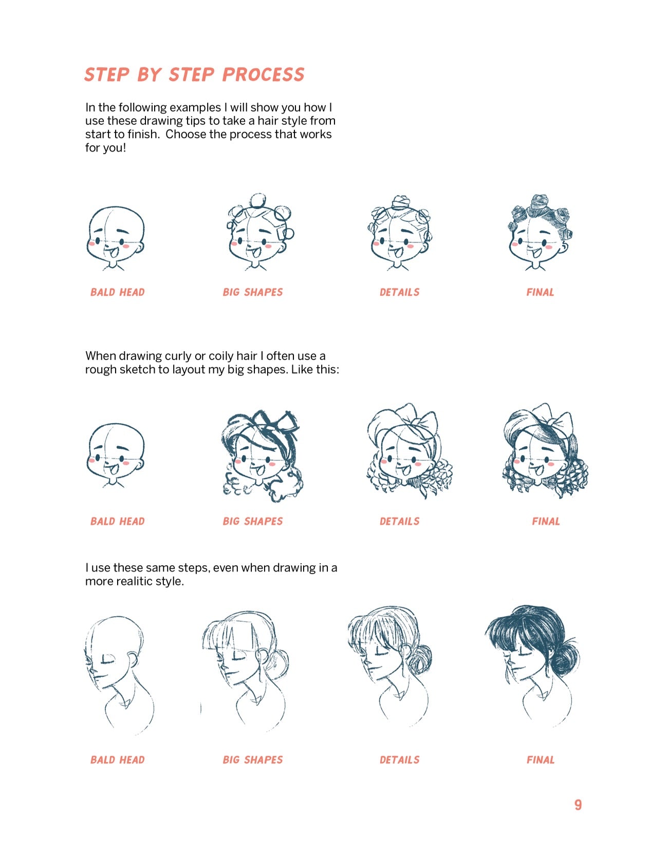 Digital Download - &quot;How to Draw Hair Tips &amp; Workbook&quot;