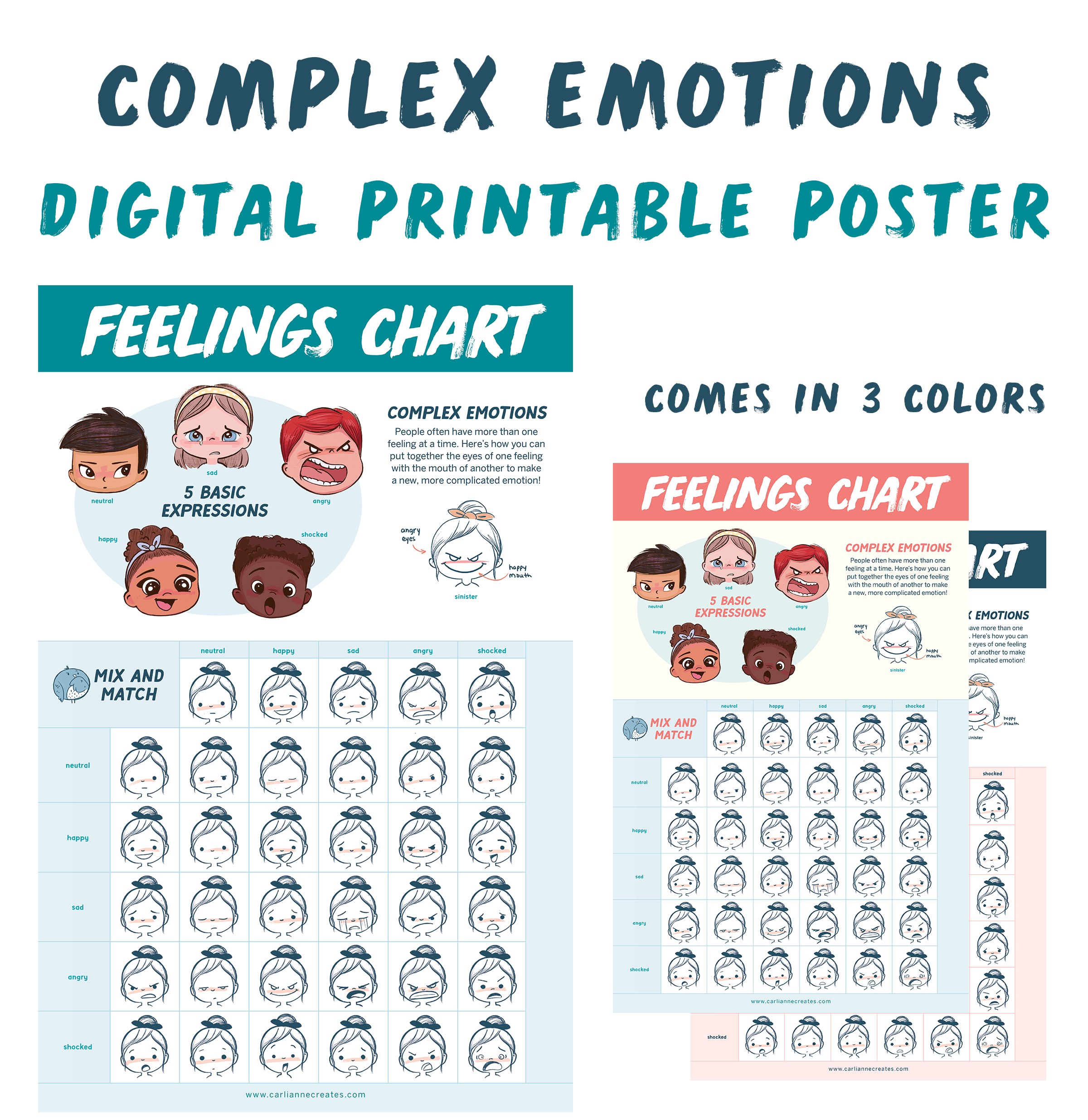 Complex Emotions &amp; Feelings Chart - Poster