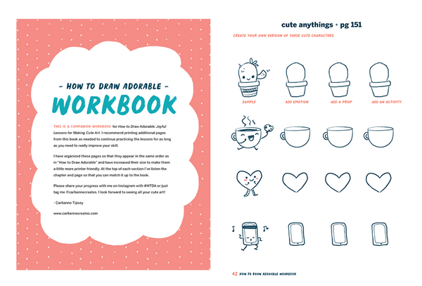 Digital Workbook Companion for, "How to Draw Adorable: Joyful Lessons for Making Cute Art"