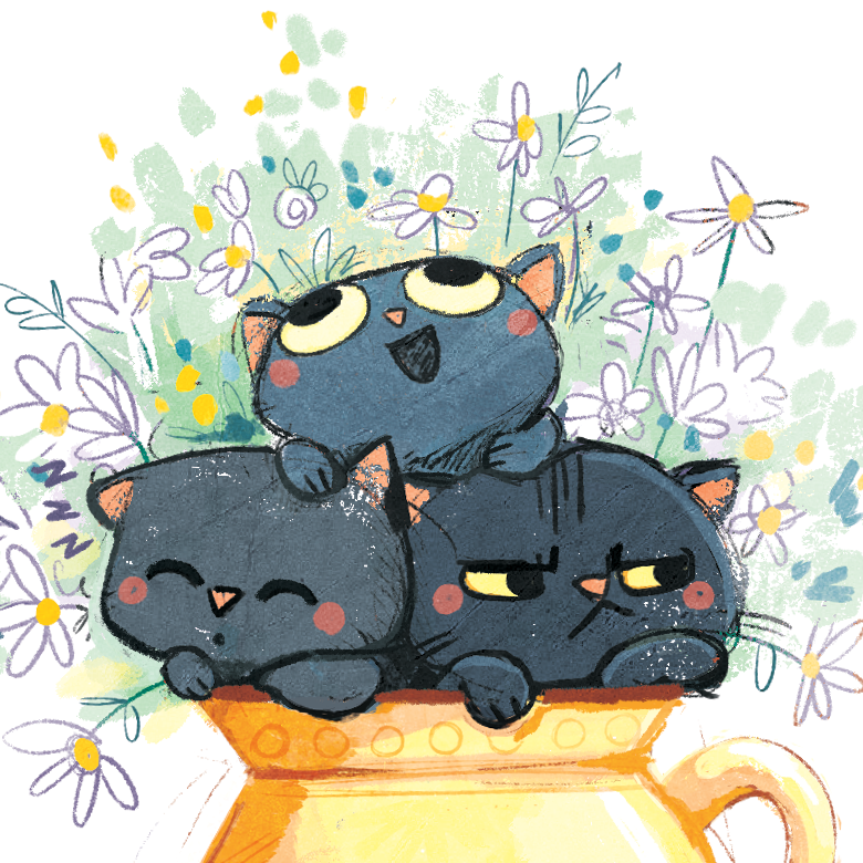 Print Cats in Vase (8x10-11x14)