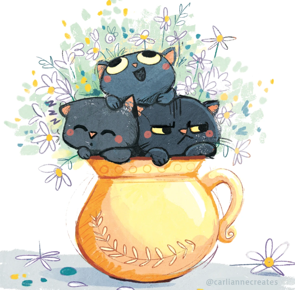 Print Cats in Vase (8x10-11x14)